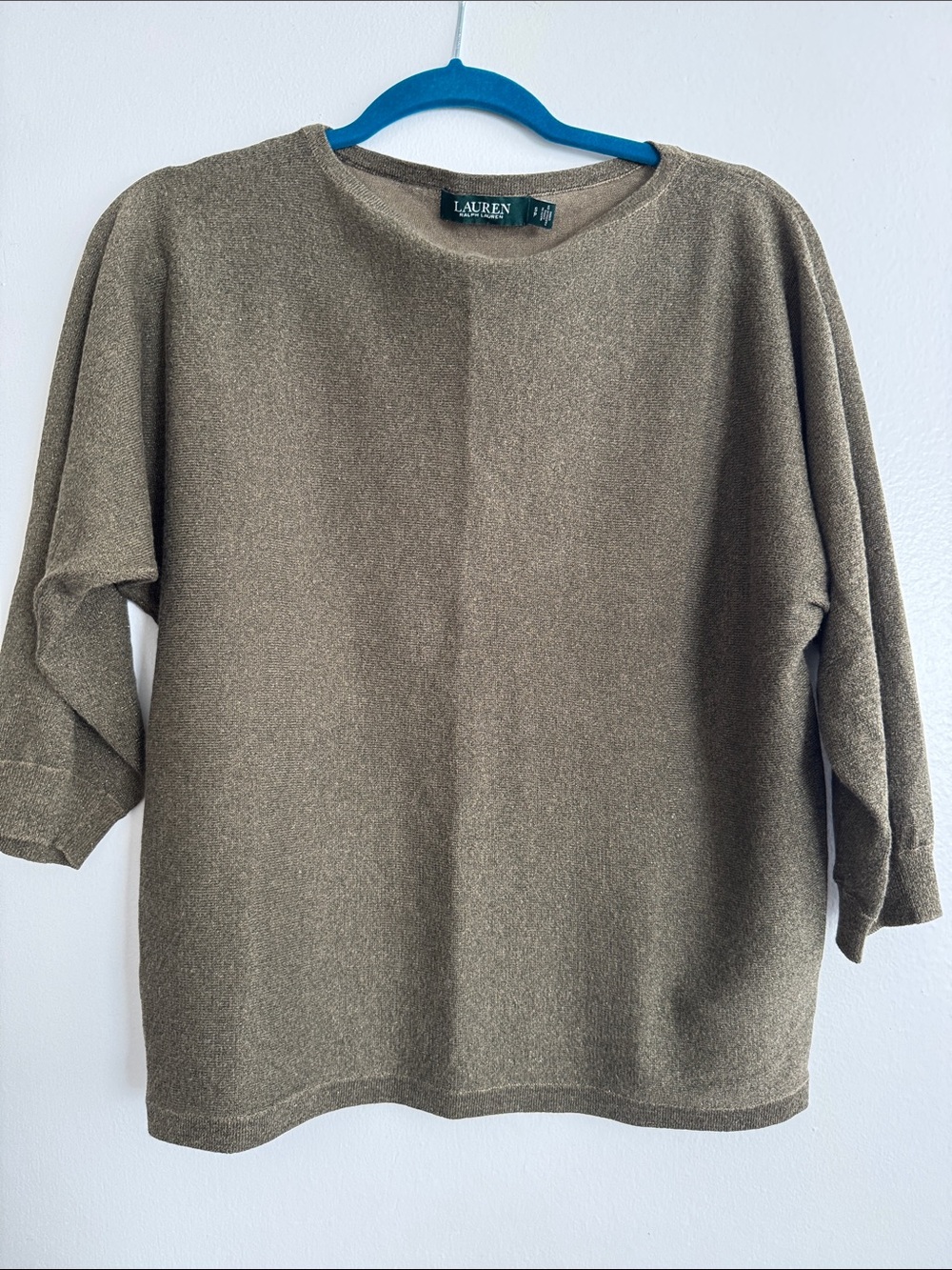 Lauren Ralph Lauren Olive Green Lightweight Crewneck Sweater